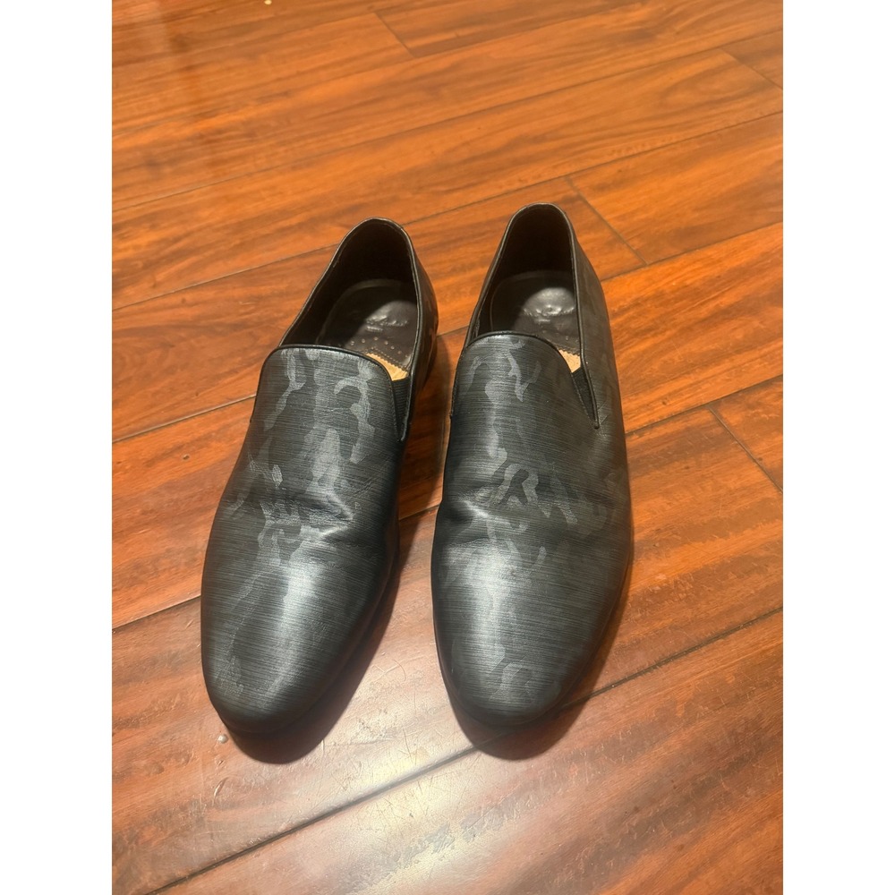 Robert Graham Mens Grey Camo Slip On Loafers Dress Shoes  Size 9